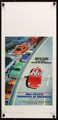 7j769 FERRIS BUELLER'S DAY OFF Italian locandina 1987 best art of Broderick & friends in Ferrari!