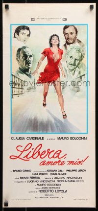 7j795 LIBERA MY LOVE Italian locandina 1975 Mos art of sexy Claudia Cardinale & her male co-stars!