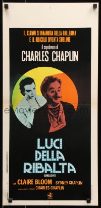 7j796 LIMELIGHT Italian locandina R1970s completely different artistic image of Chaplin!