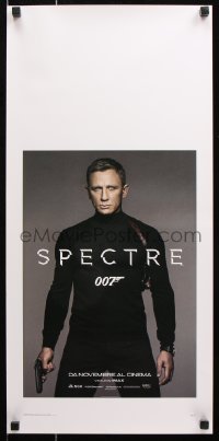7j820 SPECTRE IMAX teaser Italian locandina 2015 Daniel Craig in black as James Bond 007 with gun!