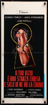 7j834 YOUR VICE IS A LOCKED ROOM & ONLY I HAVE THE KEY Italian locandina 1972 creepy artwork!