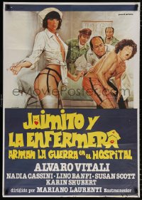 7j422 NURSE IN THE MILITARY MADHOUSE Spanish 1984 wild Tarantelli art of sexy nurse w/ syringe!