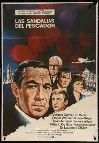 7j440 SHOES OF THE FISHERMAN Spanish 1969 Pope Anthony Quinn tries to prevent World War III!