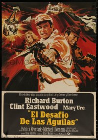 7j454 WHERE EAGLES DARE Spanish 1969 Clint Eastwood, Richard Burton, Mary Ure, art by Mac!