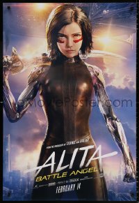 7k515 ALITA: BATTLE ANGEL style B teaser DS 1sh 2019 cool image of the CGI character with sword!