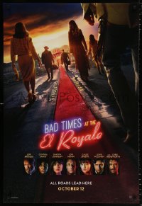 7k541 BAD TIMES AT THE EL ROYALE style B teaser DS 1sh 2018 Bridges, Dakota Johnson, red carpet!