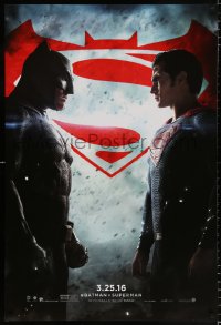 7k547 BATMAN V SUPERMAN teaser DS 1sh 2016 Ben Affleck and Henry Cavill in title roles facing off!