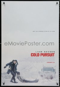 7k580 COLD PURSUIT advance DS 1sh 2019 Citizen of the Year Liam Neeson dragging body!