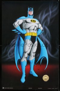 7k198 BATMAN 22x34 Canadian commercial poster 1989 full-length art of The Caped Crusader, smoke!