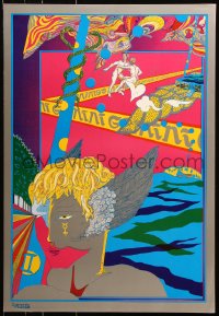 7k214 GEMINI 20x28 commercial poster 1967 wild art of several figures with zodiac symbols!