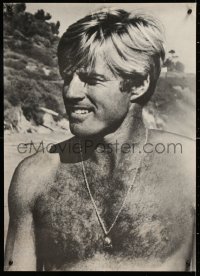 7k225 ROBERT REDFORD 20x28 commercial poster 1970s striking portrait of handsome barechested actor!