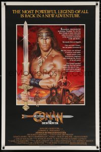 7k583 CONAN THE DESTROYER 1sh 1984 Arnold Schwarzenegger is the most powerful legend of all!