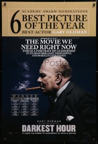7k607 DARKEST HOUR awards DS 1sh 2017 Gary Oldman is Winston Churchill, movie we need right now!