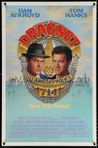 7k621 DRAGNET 1sh 1987 Dan Aykroyd as detective Joe Friday with Tom Hanks, art by McGinty!