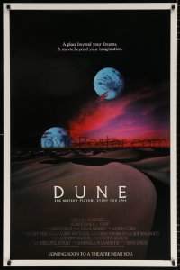 7k624 DUNE advance 1sh 1984 David Lynch sci-fi classic, two moons over the desert planet Arrakis!