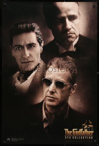 7k116 GODFATHER DVD COLLECTION 27x40 video poster 2001 portraits of Marlon Brando & Al Pacino!