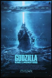 7k655 GODZILLA: KING OF THE MONSTERS advance DS 1sh 2019 great image of the creature being attacked!