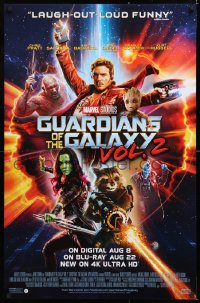 7k117 GUARDIANS OF THE GALAXY VOL. 2 26x40 video poster 2017 Chris Pratt, Saldana, cast image!