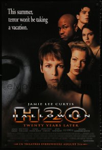 7k674 HALLOWEEN H20 advance 1sh 1998 Jamie Lee Curtis sequel, terror won't be taking a vacation!