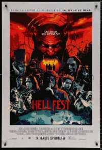7k681 HELL FEST advance DS 1sh 2018 very creepy carnival images, fun going in, hell getting out!