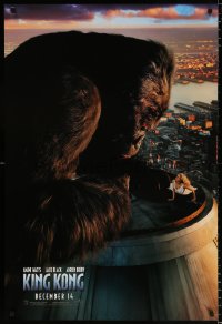 7k742 KING KONG teaser DS 1sh 2005 Naomi Watts & ape on rooftop of Empire State Building!
