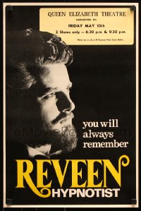7k002 REVEEN HYPNOTIST 15x23 Canadian magic poster 1980s you will always remember the illusionist!