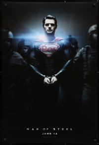 7k779 MAN OF STEEL teaser DS 1sh 2013 Henry Cavill in the title role as Superman handcuffed!