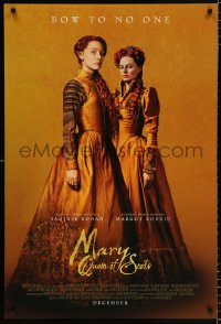 7k782 MARY QUEEN OF SCOTS advance DS 1sh 2018 Saoirse Ronan in the title role, Robbie as the Queen!