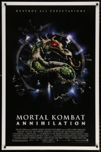 7k798 MORTAL KOMBAT ANNIHILATION DS 1sh 1997 martial arts, cool exploding dragon logo!