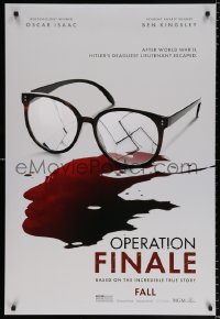 7k817 OPERATION FINALE teaser DS 1sh 2018 Isaac, WWII, swastika in broken glasses and blood!