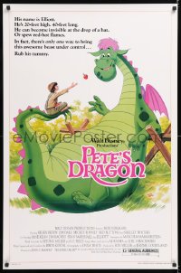 7k828 PETE'S DRAGON 1sh R1984 Walt Disney, colorful art of cast headshots & dragon by Paul Wenzel!