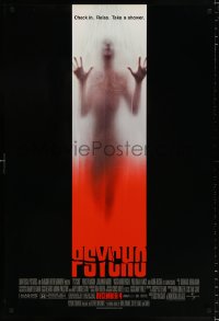 7k843 PSYCHO heavy stock advance 1sh 1998 Hitchcock re-make, image of victim behind shower curtain!