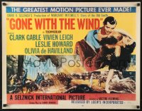 7k111 GONE WITH THE WIND 21x27 REPRO poster 1980s Clark Gable, Vivien Leigh, Howard!