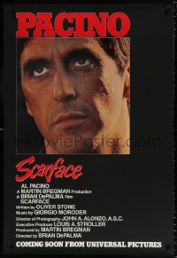 7k872 SCARFACE advance 1sh 1983 Al Pacino as Tony Montana, Brian De Palma, Oliver Stone!