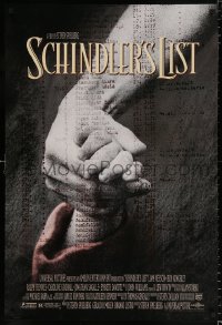 7k875 SCHINDLER'S LIST DS 1sh 1993 Steven Spielberg World War II classic, Best Picture!
