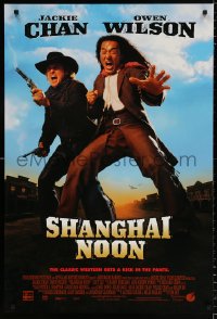 7k882 SHANGHAI NOON DS 1sh 2000 cowboys Jackie Chan & Owen Wilson, great western image!