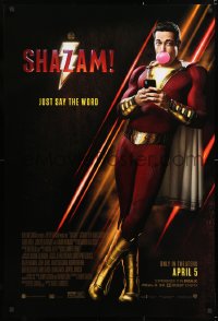 7k883 SHAZAM advance DS 1sh 2019 full-length Zachary Levi in the title role, just say the word!