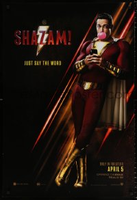 7k884 SHAZAM teaser DS 1sh 2019 full-length Zachary Levi in the title role, just say the word!