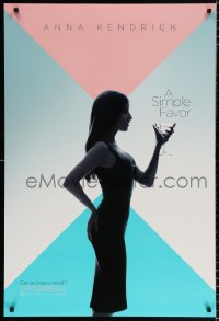 7k893 SIMPLE FAVOR teaser DS 1sh 2018 super sexy profile image of Anna Kendrick holding glass!
