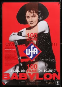 7k161 100 JAHRE UFA 100 FILME 23x33 German film festival poster 2017 seated image of Dietrich!