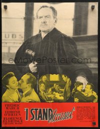 7k303 ACT OF MURDER int'l 17x22 special poster 1948 O'Brien, Fredric March, I Stand Accused!