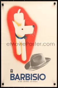 7k325 BARBISIO 16x25 special poster 1970s wonderful Mingozzi art of dog & hat from earlier print!