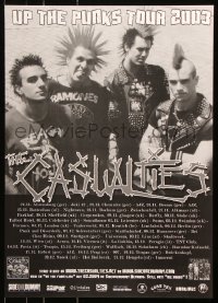7k086 CASUALTIES 19x27 German music poster 2003 Up the Punks Tour, great rock 'n' roll image!