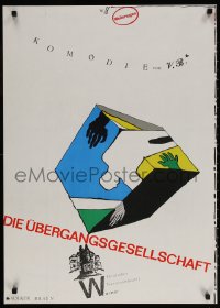 7k073 DIE UBERGANGSGESELLSCHAFT 23x32 East German stage poster 1988 different silkscreen art!