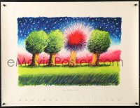 7k137 FORTRAN PRINTING 22x29 advertising poster 1980s colorful trees amidst normal trees!