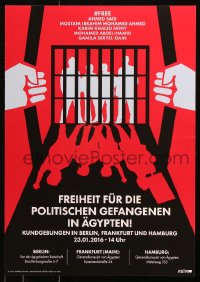 7k374 FREIHEIT FUR ALLE POLITISCHEN GEFANGENEN 17x24 German special poster 2016 political prisoners!