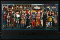 7k377 GALAMBOS 20x30 special poster 1990s wild artwork of a crowd of people!