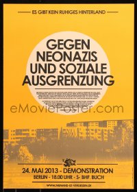 7k378 GEGEN NEONAZIS 17x24 German special poster 2013 hand smashing a swastika under cityscape!