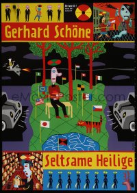 7k091 GERHARD SCHONE 24x33 German music poster 1997 Seltsame Heilige, art by Henning Wagenbreth!