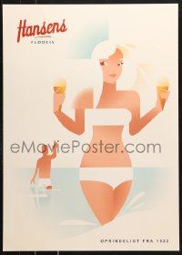 7k140 HANSENS FLODEIS bikini style 20x28 Danish advertising poster 2010s ice cream, Mads Berg art!